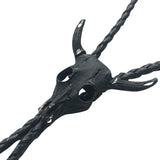 Rockmount Ranch Wear Charcoal Black Steer Skull Western Bolo Tie - Rockmount Clothing - Flyclothing LLC