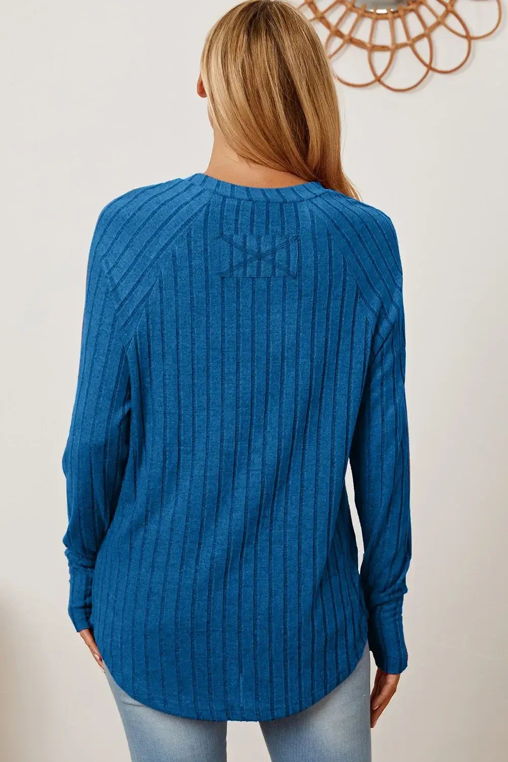Basic Bae Full Size Ribbed Thumbhole Sleeve T-Shirt - ShopBasicbae - Flyclothing LLC