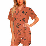 Baha Ranch Brown Cattle Brands Short Pajama Set