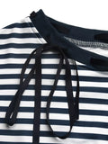 Striped Off-Shoulder Ribbon Accent Sweatshirt - Trendsi - Flyclothing LLC