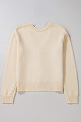 Bowknot Front V Neck Long Sleeve Cardigan - Trendsi - Flyclothing LLC
