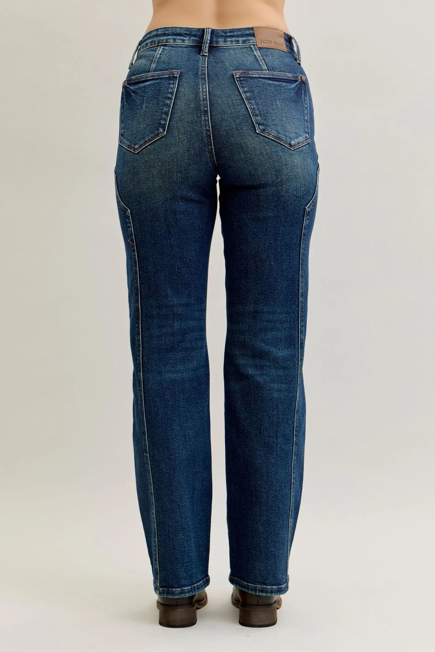 Judy Blue Full Size Seam Detail Straight Leg Jeans Plus Size - Trendsi - Flyclothing LLC