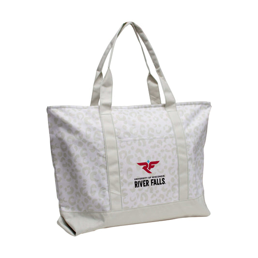 Wisconsin - River Falls Leopard Pattern Tote - Logo Brands - Flyclothing LLC