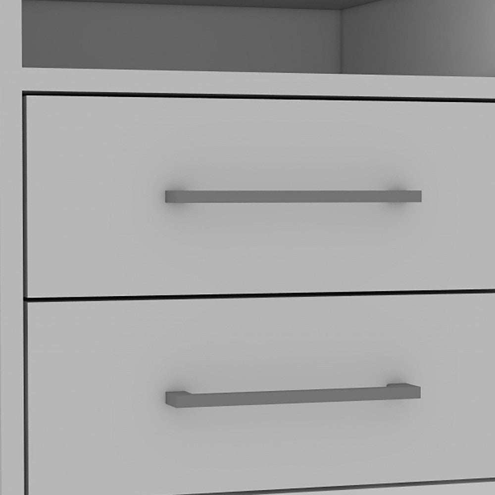 White Open Compartment Two Drawer Nightstand - Homeroots - Flyclothing LLC