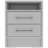 White Open Compartment Two Drawer Nightstand - Homeroots - Flyclothing LLC