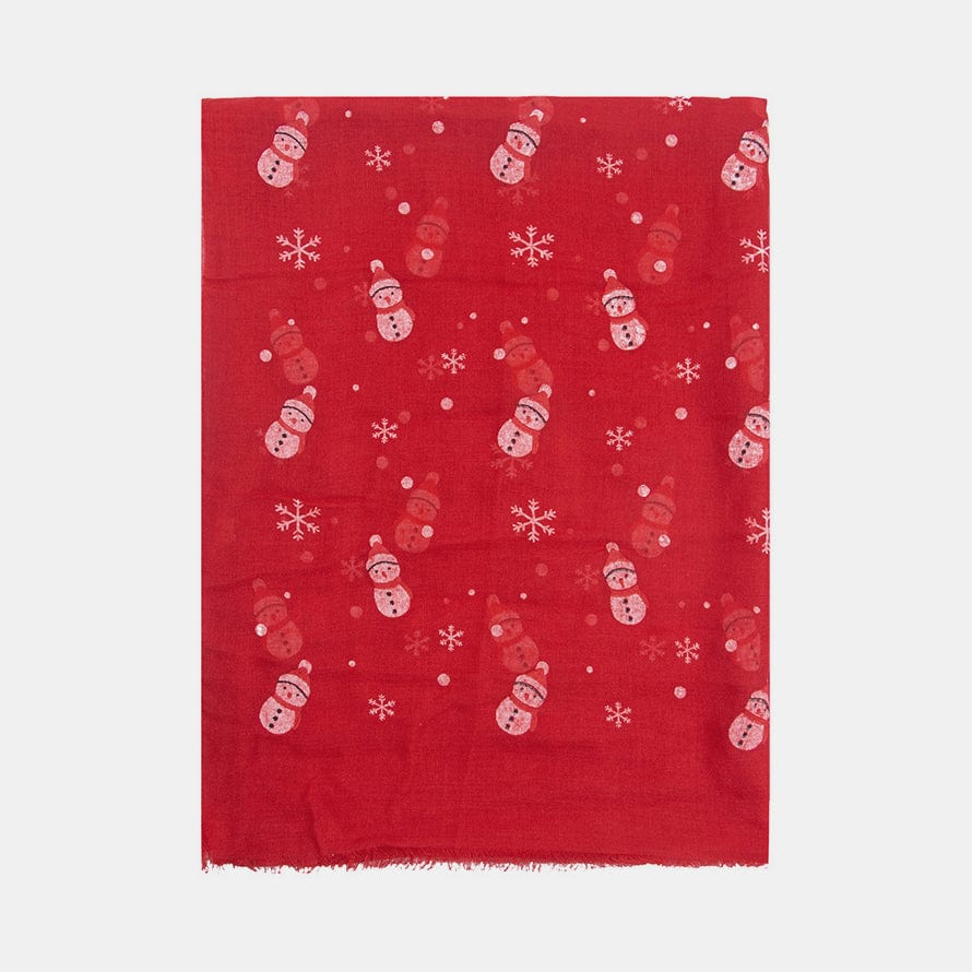 Fringe Snowman Polyester Scarf - Trendsi