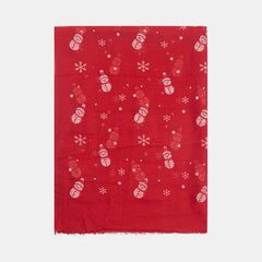 Fringe Snowman Polyester Scarf - Trendsi