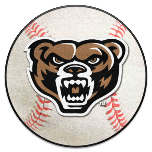 Oakland Golden Grizzlies Baseball Rug - 27in. Diameter - Oakland