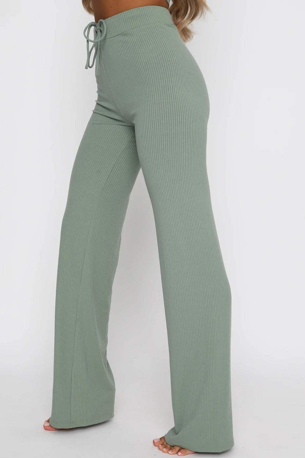 Round Neck Short Sleeve Top and Pants Set - Trendsi - Flyclothing LLC
