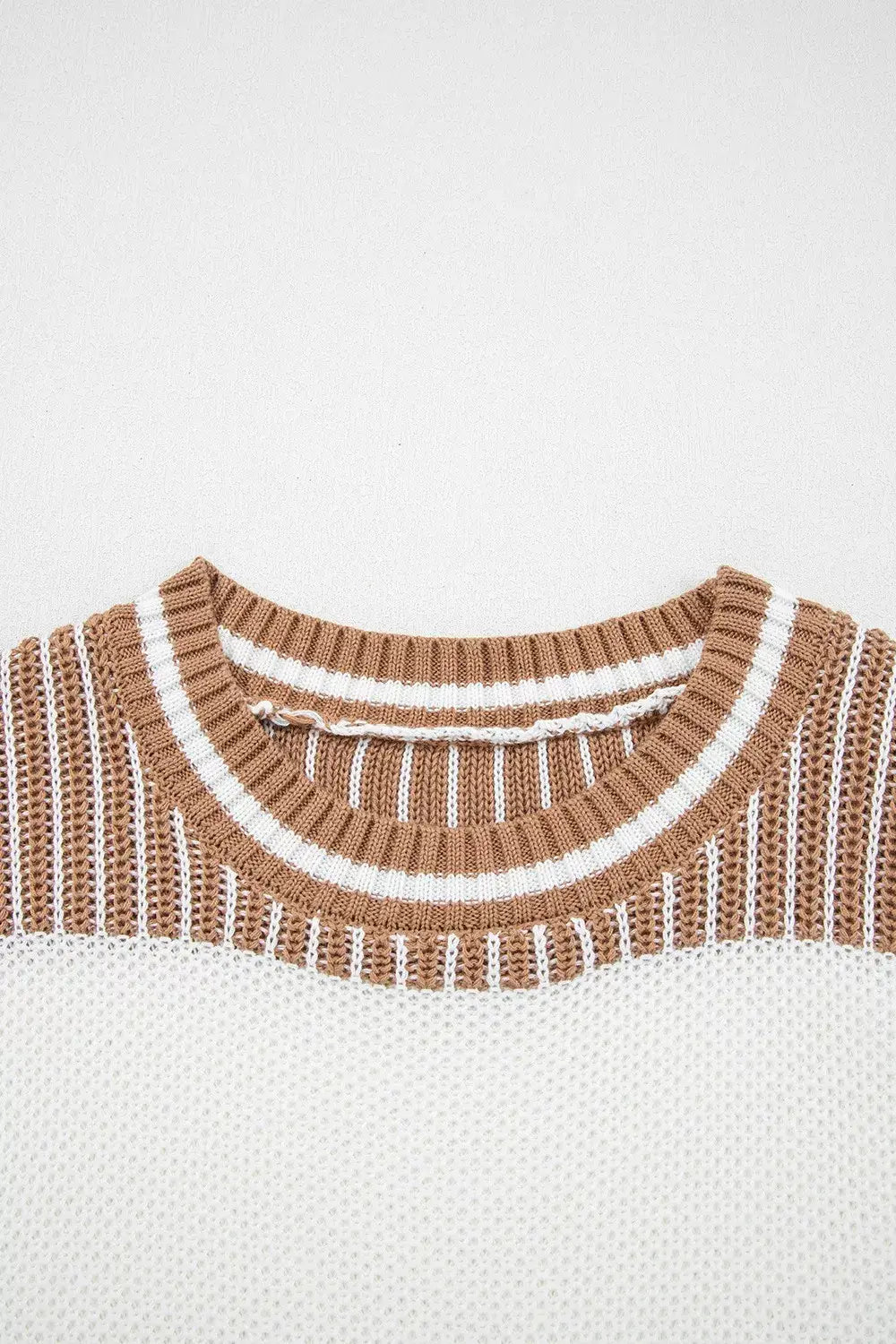 Striped Knit Long Sleeve Sweater - Trendsi - Flyclothing LLC