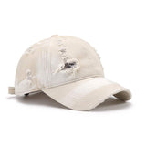 Distressed Adjustable Cotton Baseball Cap - Trendsi - Flyclothing LLC