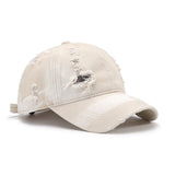 Distressed Adjustable Cotton Baseball Cap - Trendsi