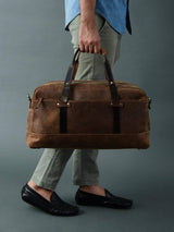 Espresso Elegance Carry on Duffle - Classy Leather Bags - Flyclothing LLC