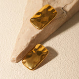 18K Gold-Plated Square Earrings - Trendsi