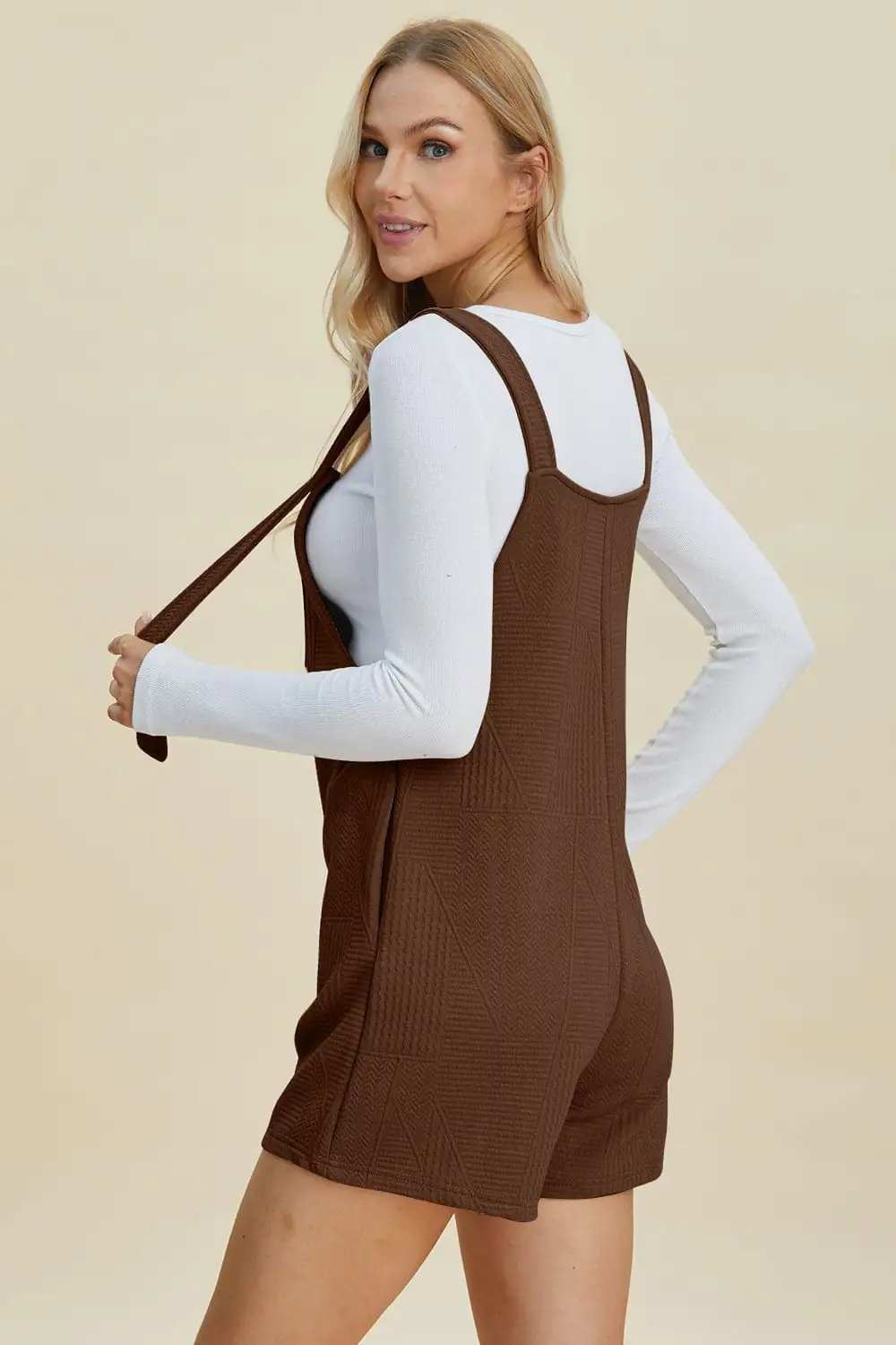 Double Take Full Size Texture Sleeveless Romper - Trendsi - Flyclothing LLC