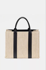 David Jones Square Woven Tote Handbag - Trendsi - Flyclothing LLC