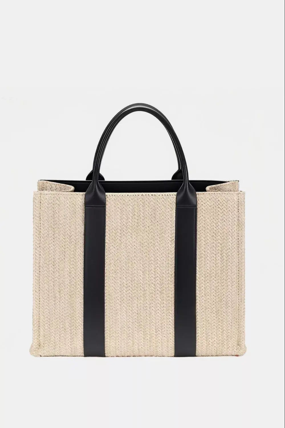 David Jones Square Woven Tote Handbag - Trendsi - Flyclothing LLC