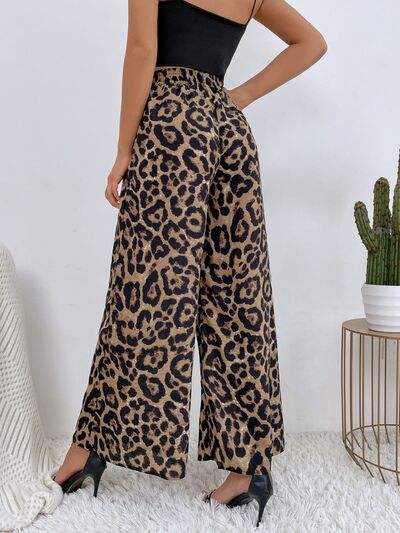 Printed Elastic Waist Wide Leg Pants - Trendsi - Flyclothing LLC