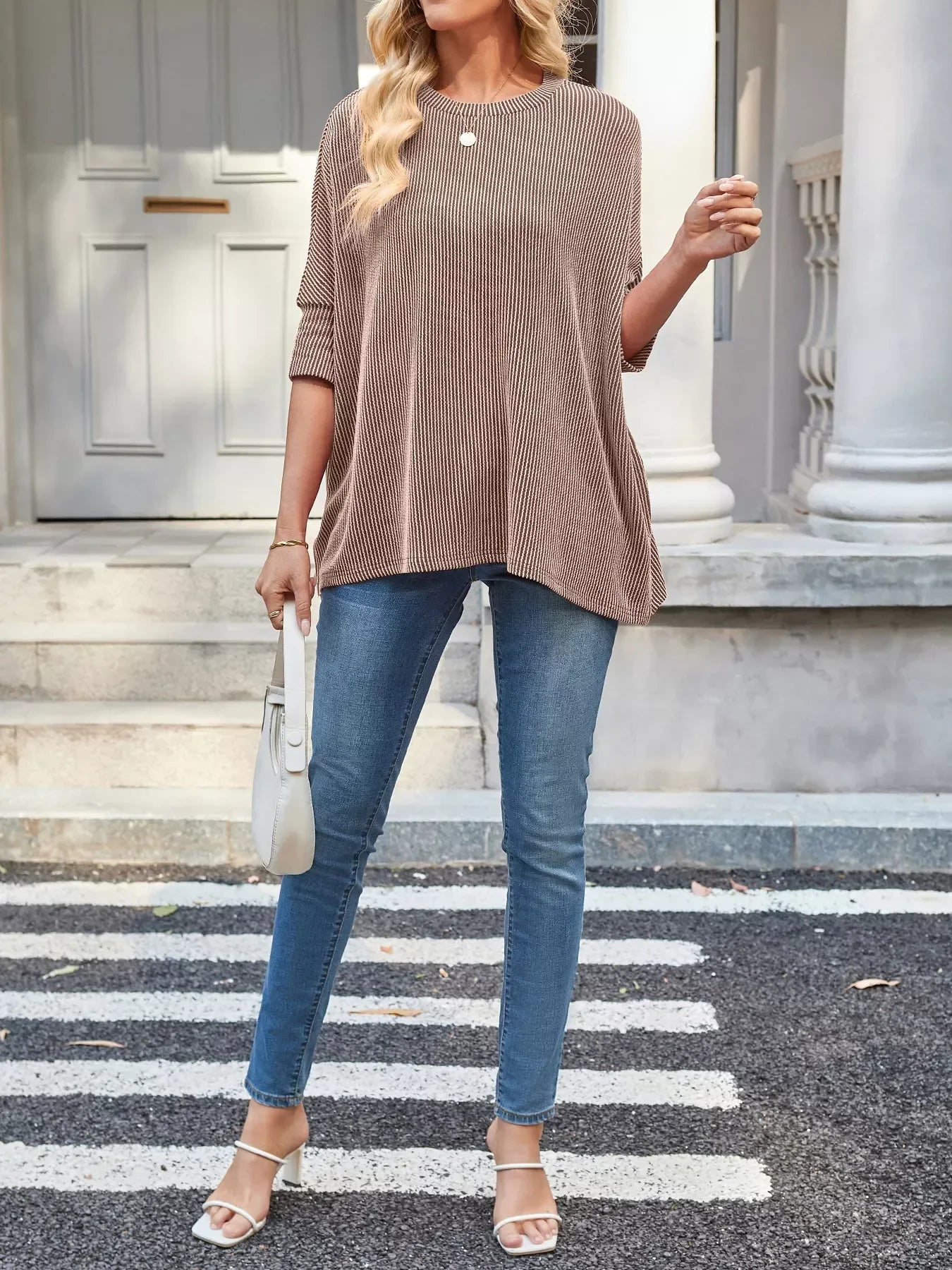 Relaxed Fit Half Sleeve T-Shirt - Trendsi - Flyclothing LLC