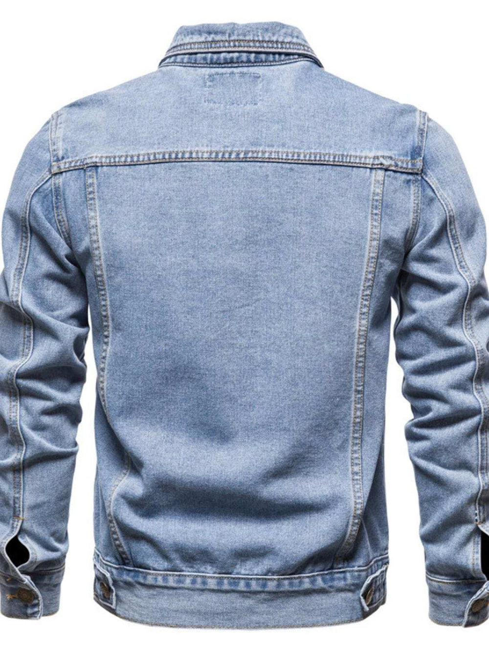 Men's Button Down Long Sleeve Denim Jacket - Trendsi - Flyclothing LLC