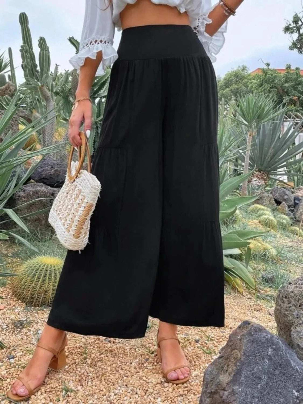 High Waist Wide Leg Pants - Trendsi - Flyclothing LLC