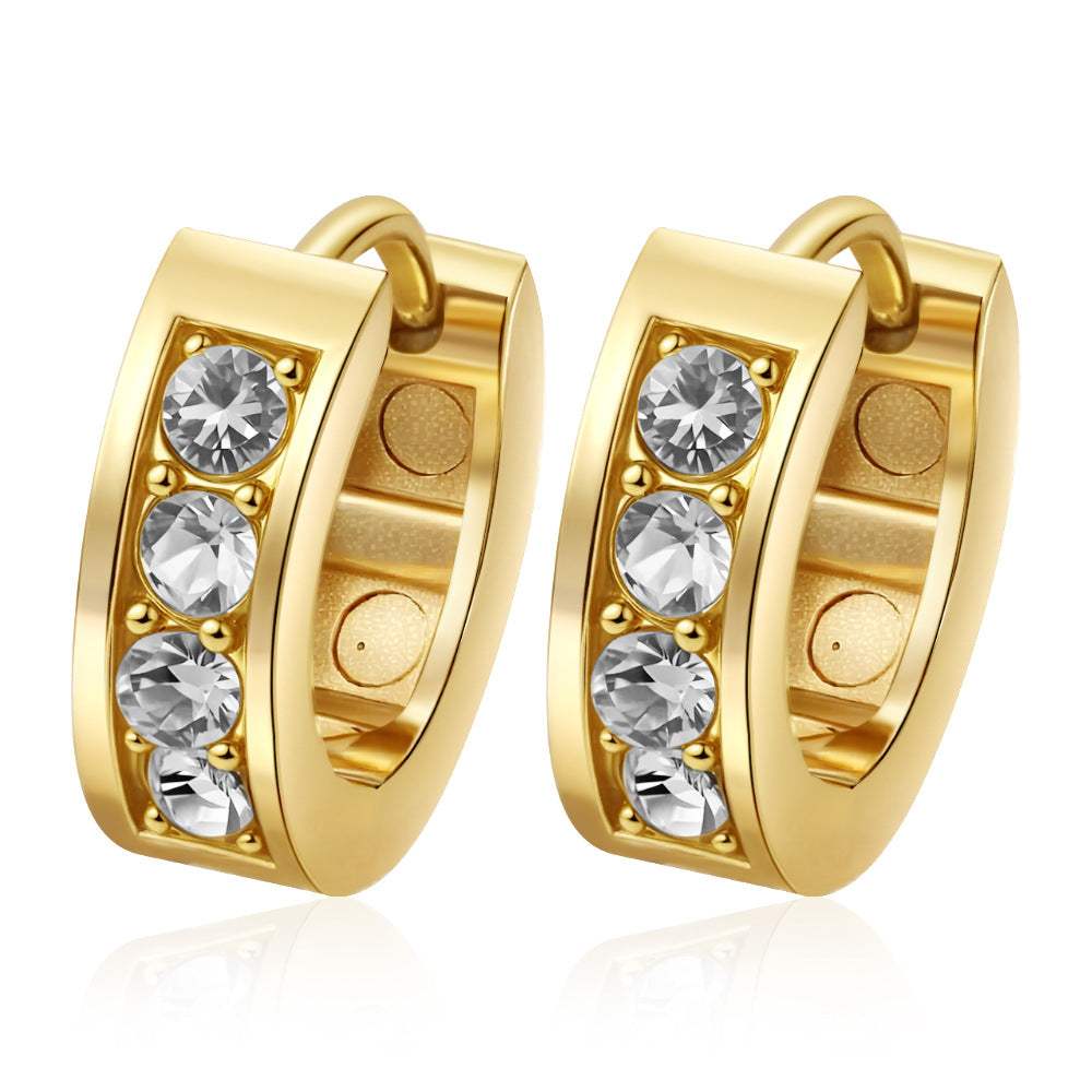 Womens Simple Stainless Steel Hoop Earrings - My Store - Flyclothing LLC