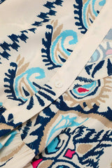 Printed Notched Three-Quarter Sleeve Mini Dress - Trendsi - Flyclothing LLC