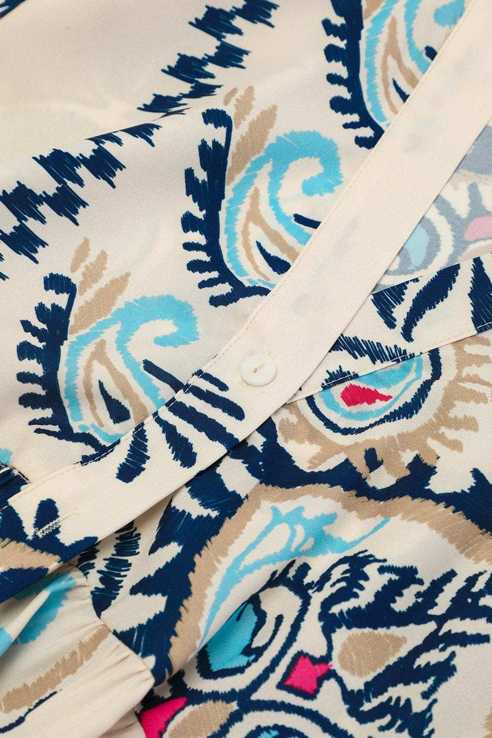 Printed Notched Three-Quarter Sleeve Mini Dress - Trendsi - Flyclothing LLC