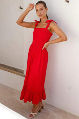 Ruffled Smocked Ruffle Hem Sleeveless Dress - Trendsi - Flyclothing LLC