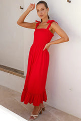 Ruffled Smocked Ruffle Hem Sleeveless Dress - Trendsi