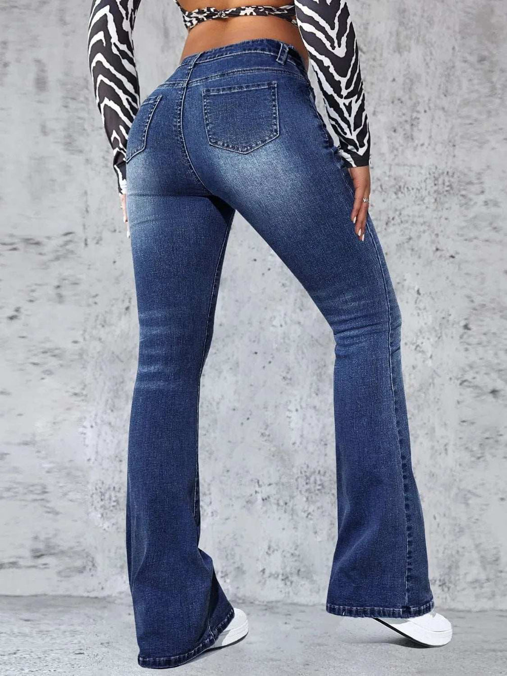 High Rise Jeans with Pockets - Trendsi - Flyclothing LLC