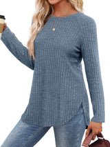 Round Neck Raglan Sleeve T-Shirt - Trendsi - Flyclothing LLC