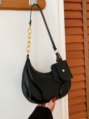PU Leather Shoulder Bag with EarPods Bag - Trendsi