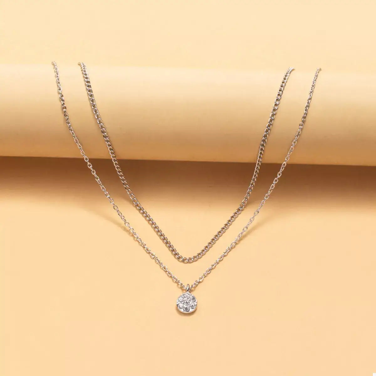 Double Layered Pendant Necklace - Trendsi - Flyclothing LLC