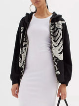 Skeleton Zip Up Drawstring Hoodie - Trendsi - Flyclothing LLC