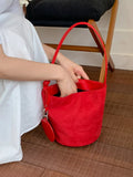 Suede Solid Color Bucket Bag - Trendsi - Flyclothing LLC