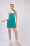VERY J Sleeveless Double Gauze Overalls with Pockets - Trendsi