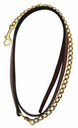Henri de Rivel Pro Collection Leather Lead with 24" Solid Brass Chain - Breeches.com - Flyclothing LLC