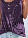 Full Size Decorative Button Round Neck Tank Plus Size - Trendsi - Flyclothing LLC