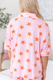 Star Print Short Sleeve Shirt and Shorts Set - Trendsi