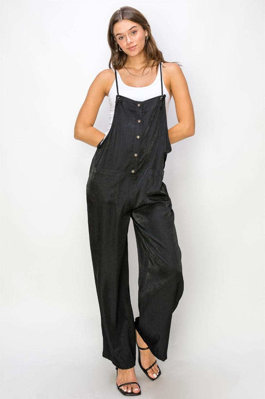 HYFVE Half Button Sleeveless Straight Jumpsuit - Trendsi - Flyclothing LLC