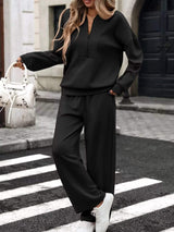 Half Zip Sweatshirt and Wide-Leg Pants Set - Trendsi - Flyclothing LLC