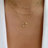 Three Layered Pendant Necklace - Trendsi - Flyclothing LLC