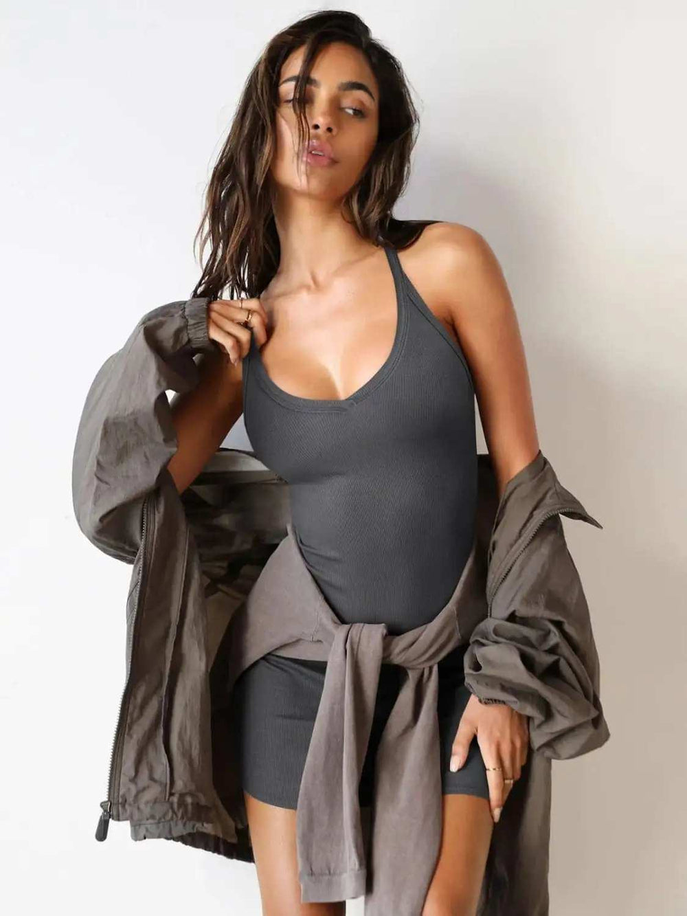 Scoop Neck Wide Strap Mini Dress - Trendsi - Flyclothing LLC