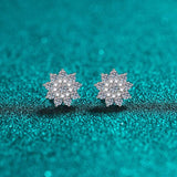 925 Sterling Silver Moissanite Zircon Stud Earrings - Trendsi - Flyclothing LLC