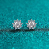 925 Sterling Silver Moissanite Zircon Stud Earrings - Trendsi - Flyclothing LLC