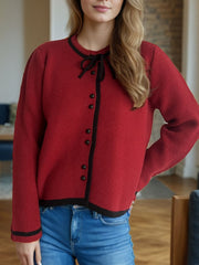 Button Down Long Sleeve Cardigan - Trendsi