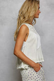 POL Round Neck Sleeveless Top with Crochet Contrast - Trendsi - Flyclothing LLC