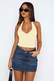 Lovelet Halter Neck Cropped Slim Cami - Trendsi