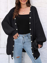 Open Front Long Sleeve Cardigan - Trendsi - Flyclothing LLC